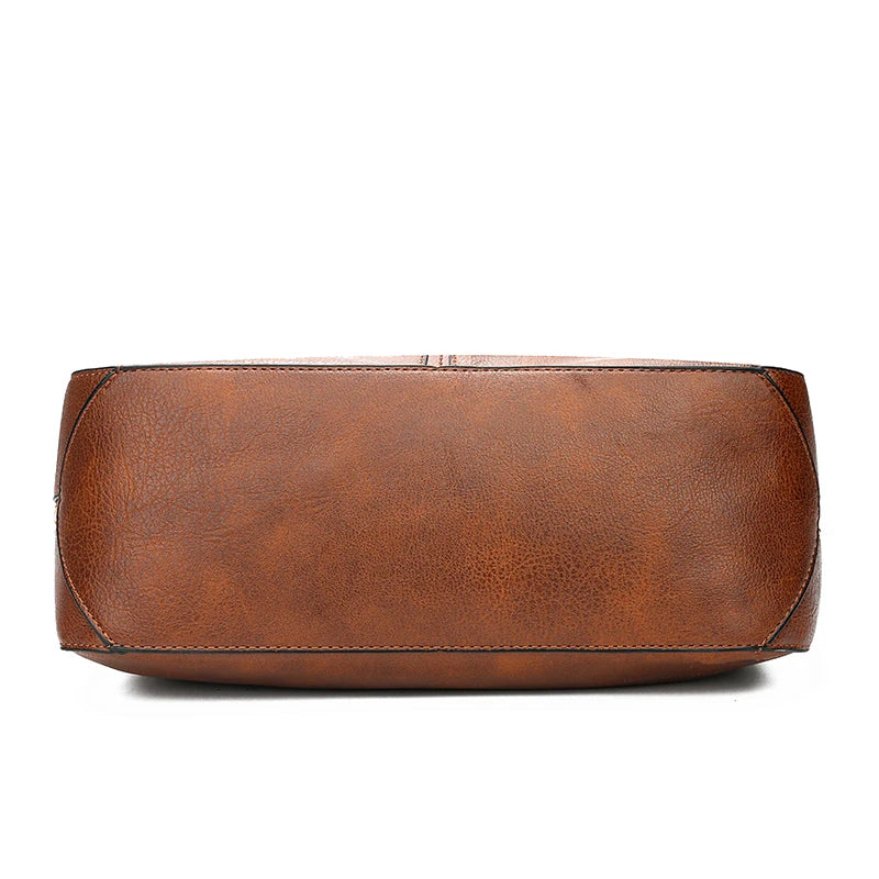 Women’s Vintage PU Leather Shoulder Tote & Crossbody Bag