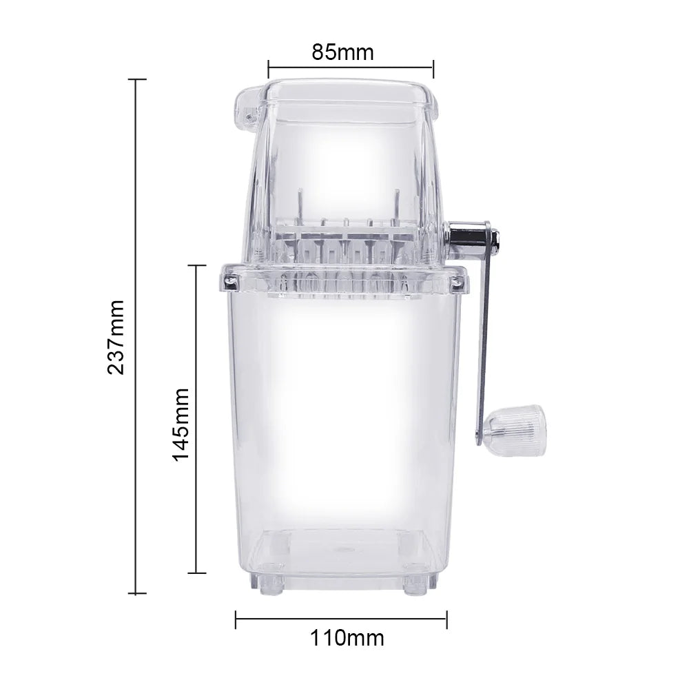 Portable 1.25L Hand Crank Ice Shaver for Drinks, Cocktails & Desserts