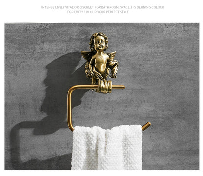 Bronze Classic Angel Towel Ring