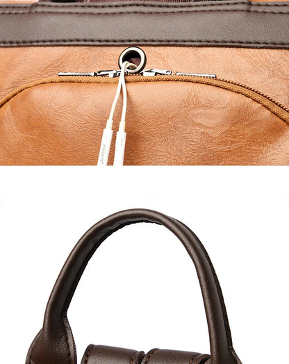 Women’s Anti-Theft PU Leather Travel Backpack