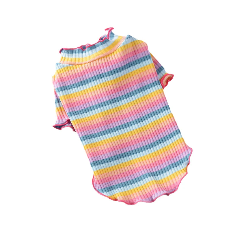 Striped Cotton Cat Vest – Spring Pet Clothes for Cats