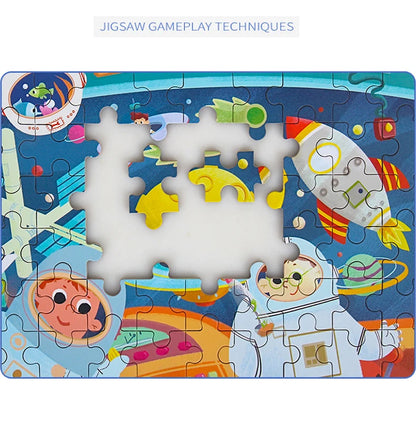 Wooden Cartoon Puzzle Set