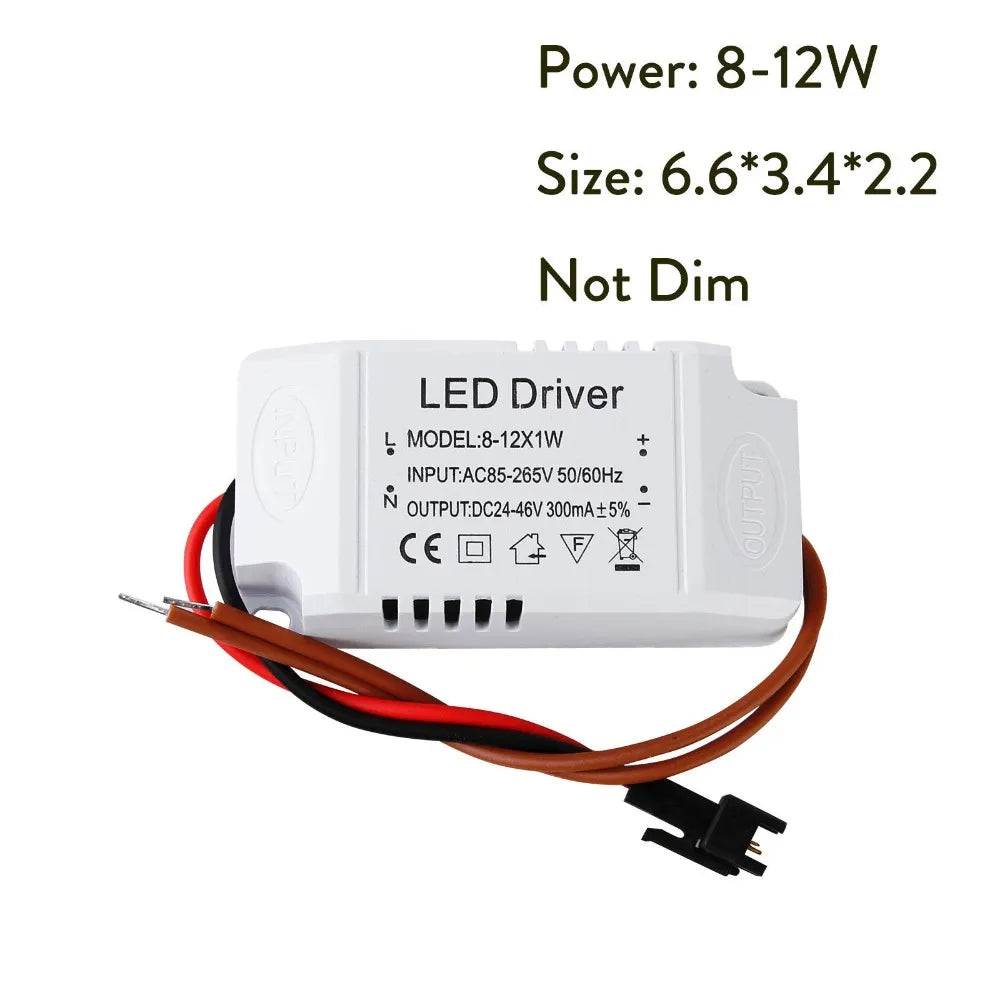 1-3W 4-5W 4-7W 8-12W 18-24W 300mA Power Supply Light Transformer LED