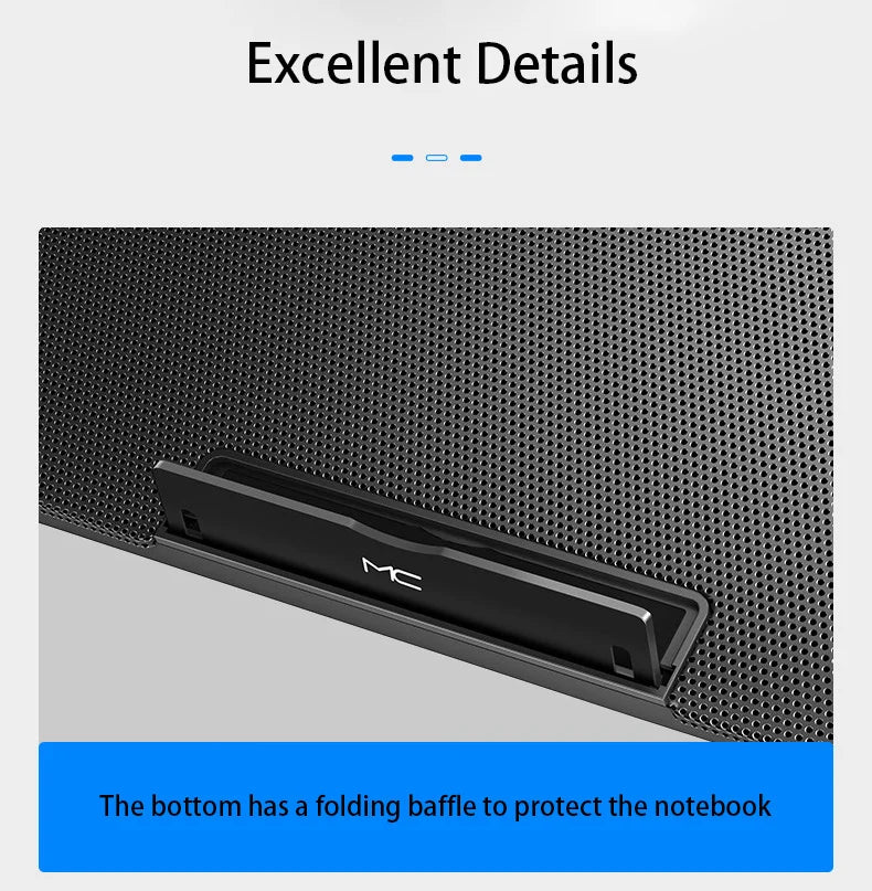 Adjustable Dual-Fan Laptop Cooler Stand with 2 USB Ports