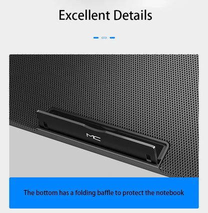 Adjustable Dual-Fan Laptop Cooler Stand with 2 USB Ports
