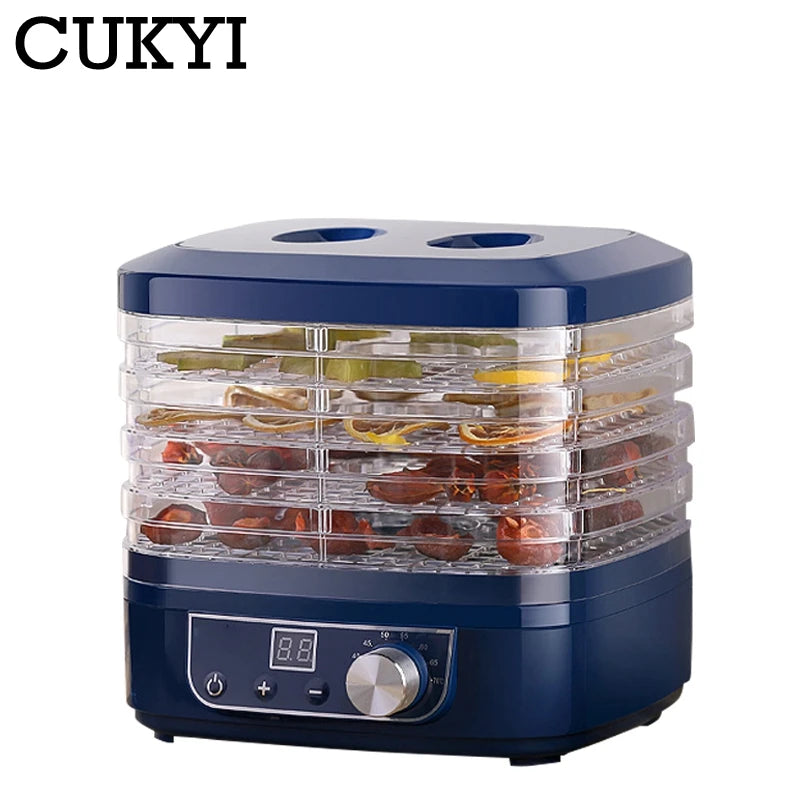 CUKYI 5 Trays Electric Food Dryer Automatic Dehydrator 220V