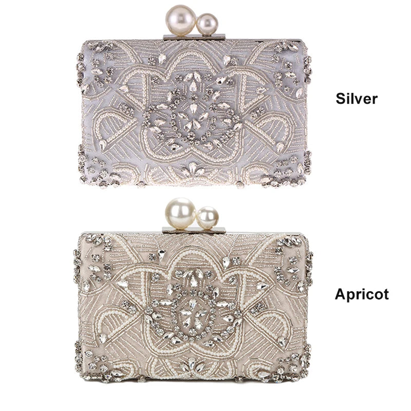 Beaded Crystal Wedding Clutch Bag