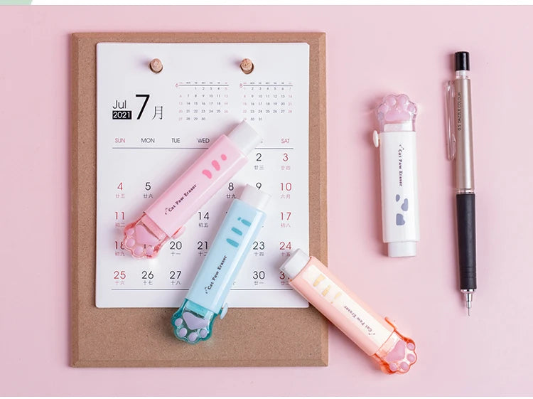 Retractable Cat Claw Pencil Eraser