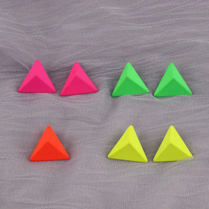 Geometry Neon Round Square Acrylic Earrings