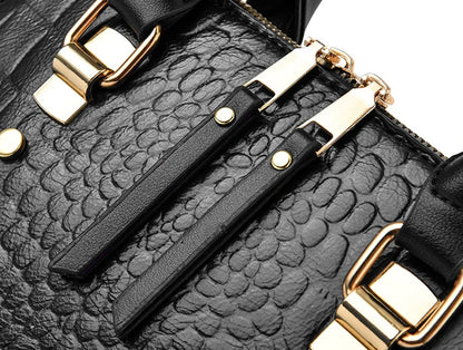 Yogodlns Crocodile Pattern Satchel Handbag