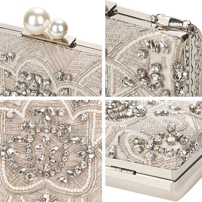 Beaded Crystal Wedding Clutch Bag