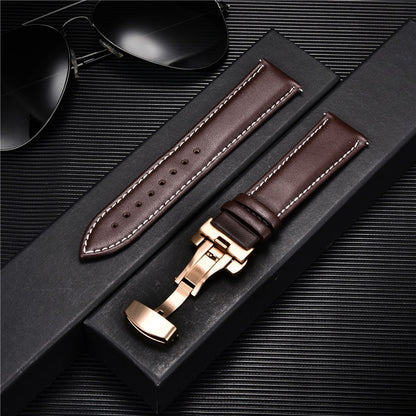 Genuine Calfskin Leather Watchband 18mm 20mm 22mm 24mm