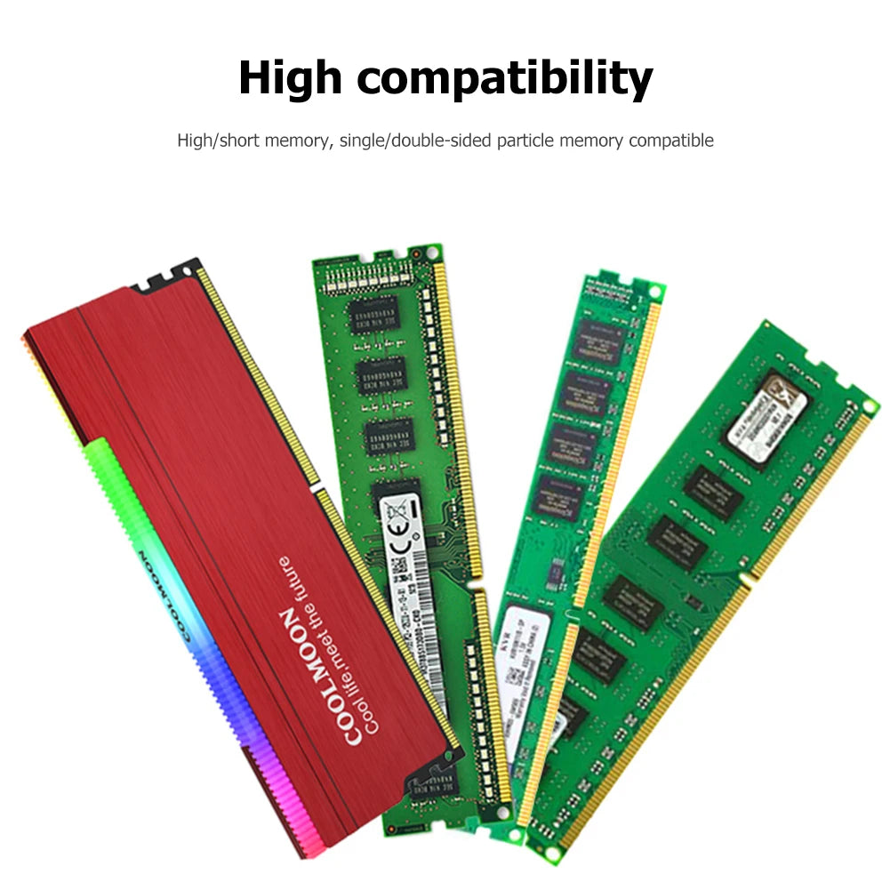 ARGB RAM Heatsink Cooler with Aluminum Heat Spreader for Desktop Memory