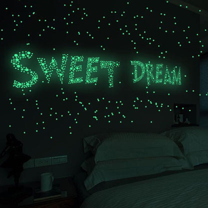 Luminous 3D Stars Dots Wall Sticker