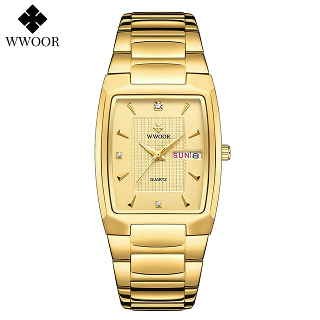 WWOOR 2023 New Square Watch Men with Automatic Week Date