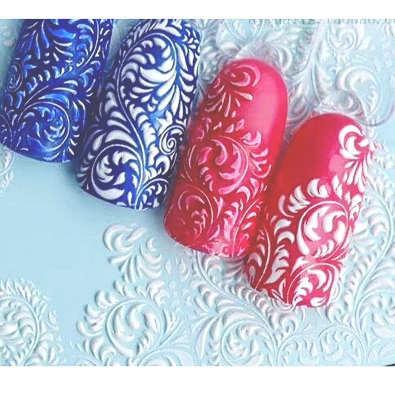 3D Acrylic Engraved  Nail Sticker