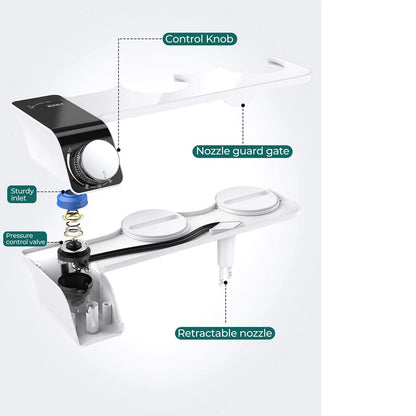 Dual Nozzle Bidet Toilet Seat Attachment
