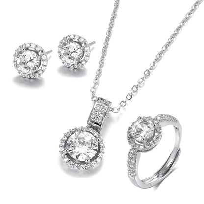 Kinel 18K Gold Zircon Jewelry Set