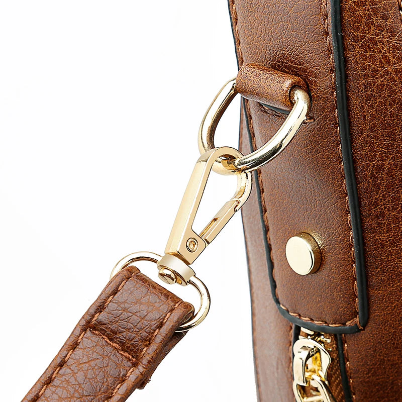 Women’s Vintage PU Leather Shoulder Tote & Crossbody Bag