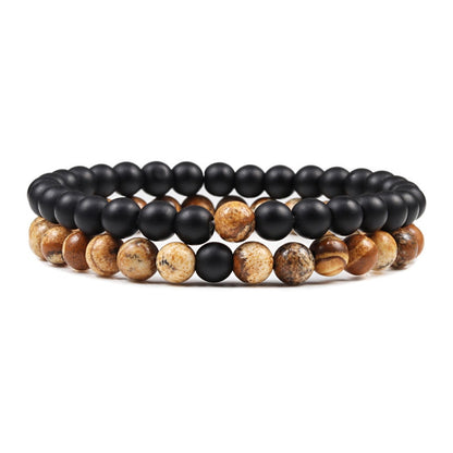 Set Bracelet  Natural Lava Stone Tiger Eye