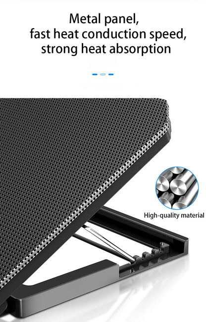 Adjustable Dual-Fan Laptop Cooler Stand with 2 USB Ports