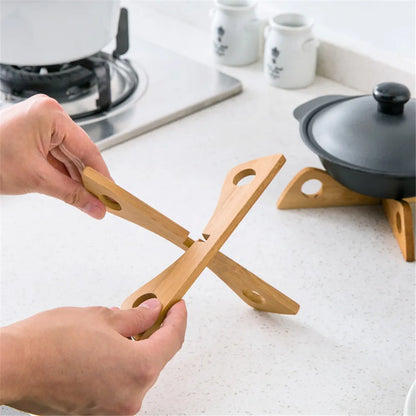 Tray Rack Detachable Wooden Table Mat