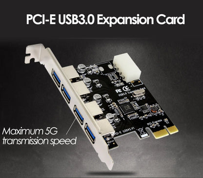 PCI Express to 4-Port USB 3.0 Expansion Adapter
