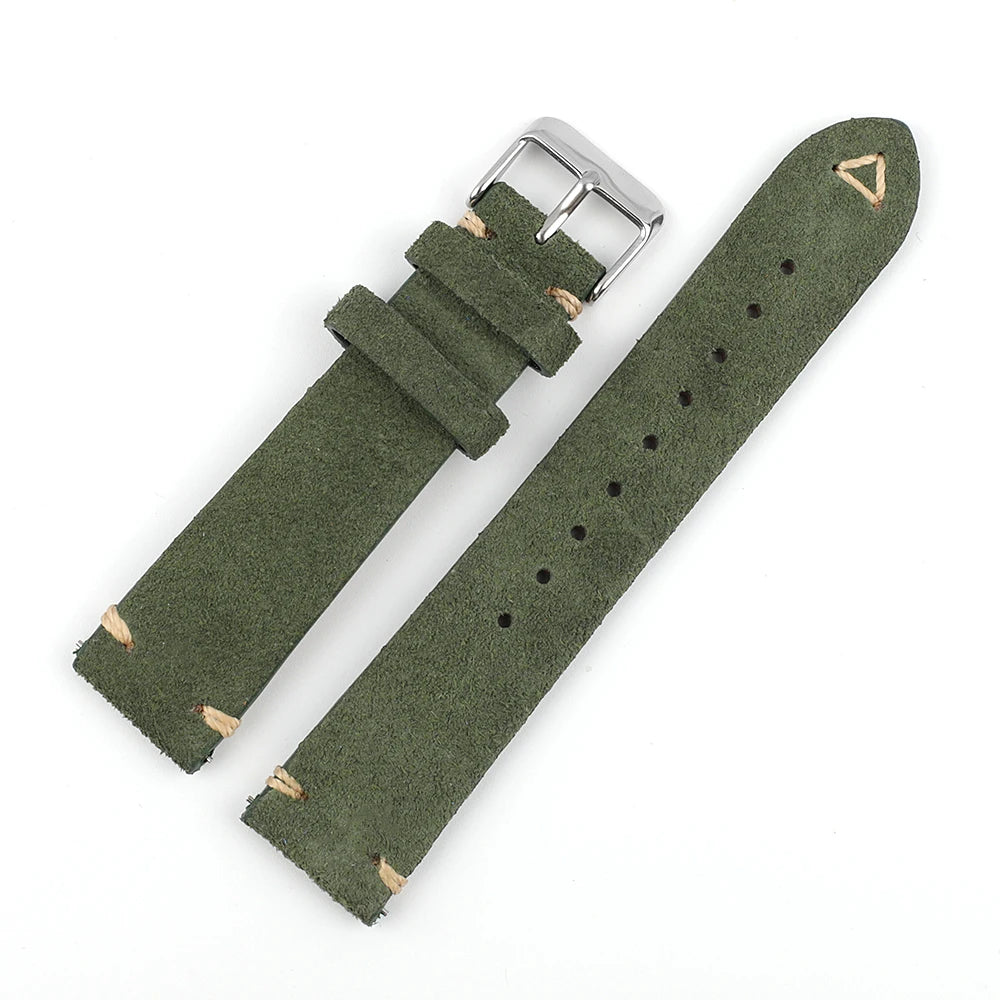 Suede Leather Watch Strap Replacement Band