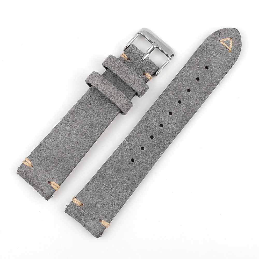 Suede Leather Watch Strap Replacement Band