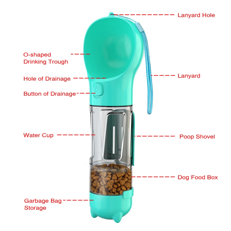 3 In 1 Dog Water Bottle Portable Pet