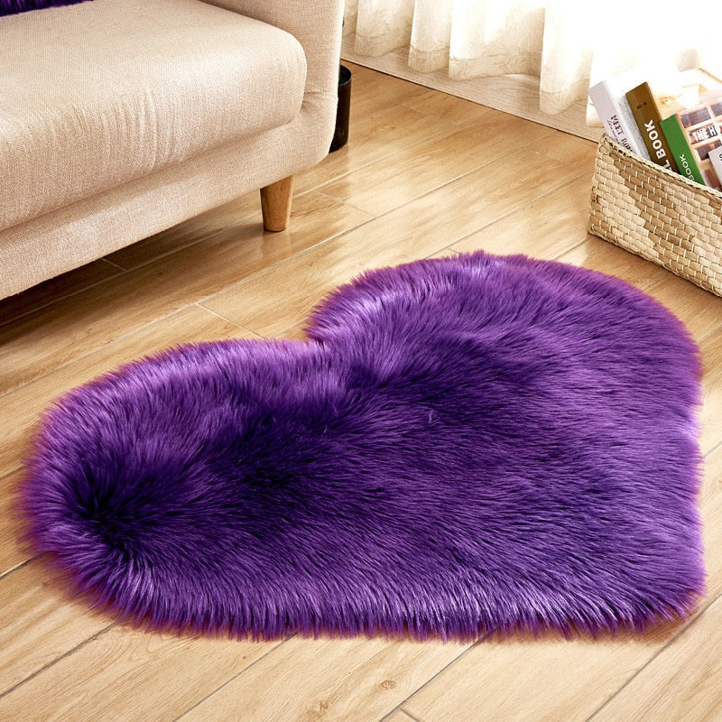 Heart Shape Fluffy Rugs  For Kids Bedroom