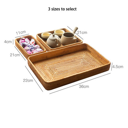 Handwoven Rattan Storage Tray