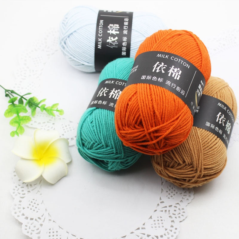 50g/Set 4ply Milk Cotton Knitting Wool Yarn