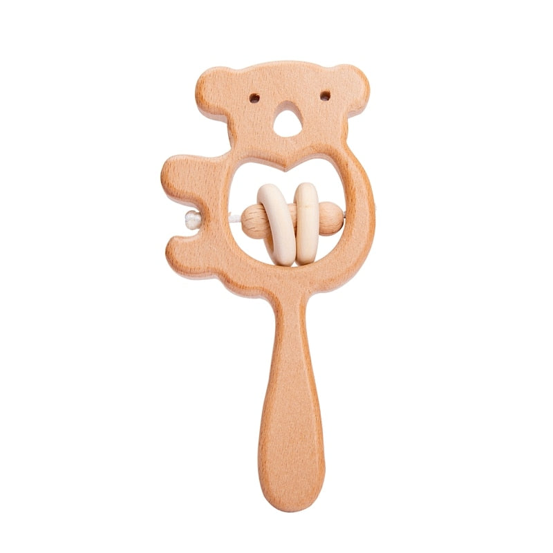 1PC Baby Wooden Rattle Beech