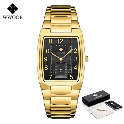 WWOOR 2023 New Square Watch Men with Automatic Week Date