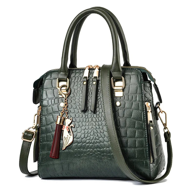 Crocodile Embossed PU Leather Tote Bag