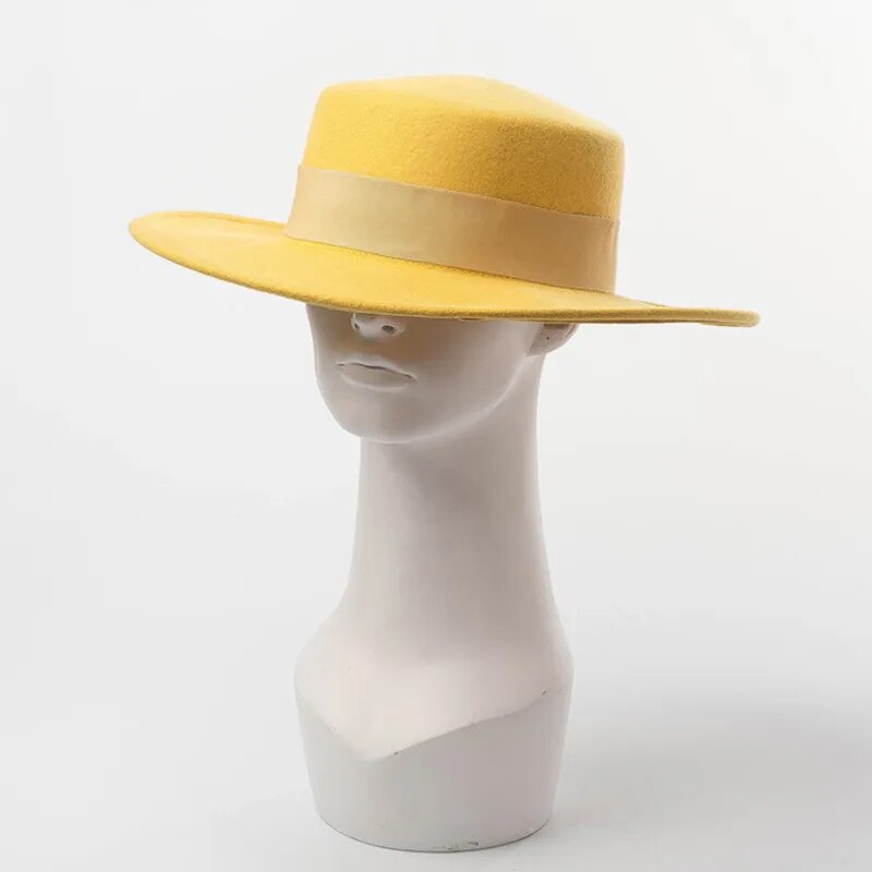 Women Wide Brim Fedora 100% Wool Hat