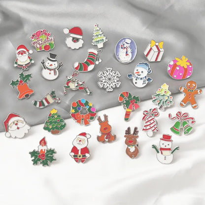 Cartoon Christmas Gift Pin Tree Santa Claus