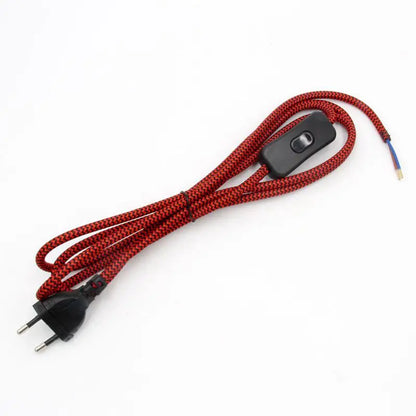 Fabric Covered EU Power Cord with Switch