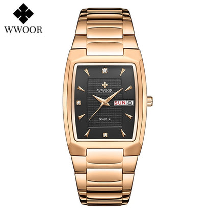 WWOOR 2023 New Square Watch Men with Automatic Week Date