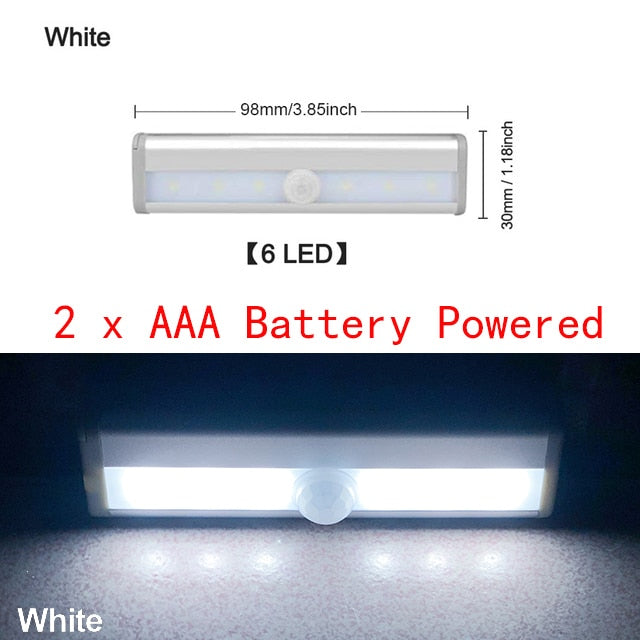 6 10 24 40 60 LEDs Under Cabinet Night Light Sensor