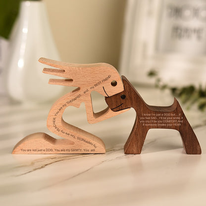 Family Puppy Wood Dog Craft  Table Ornament