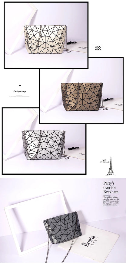 Geometric Chain Crossbody Shoulder Bag