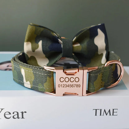 Personalized Camouflage Nylon Dog Collar with Buckle