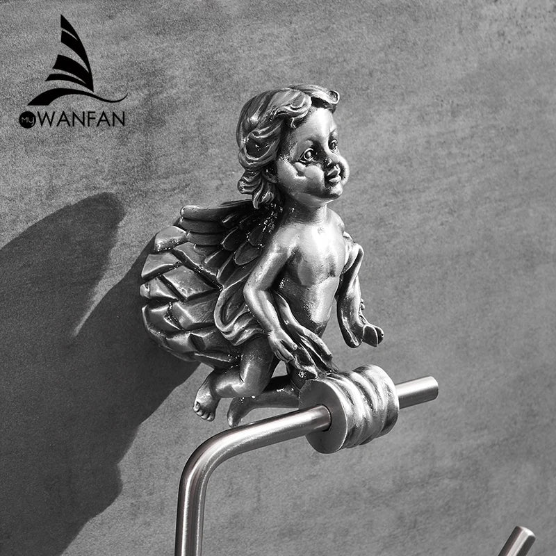 Bronze Classic Angel Towel Ring