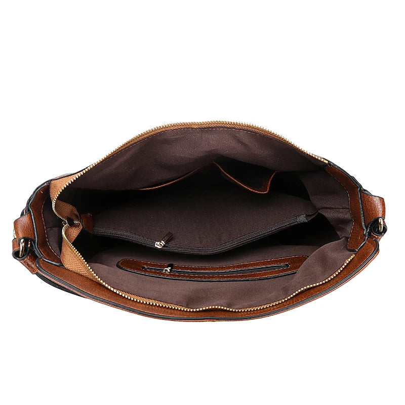 Women’s Vintage PU Leather Shoulder Tote & Crossbody Bag