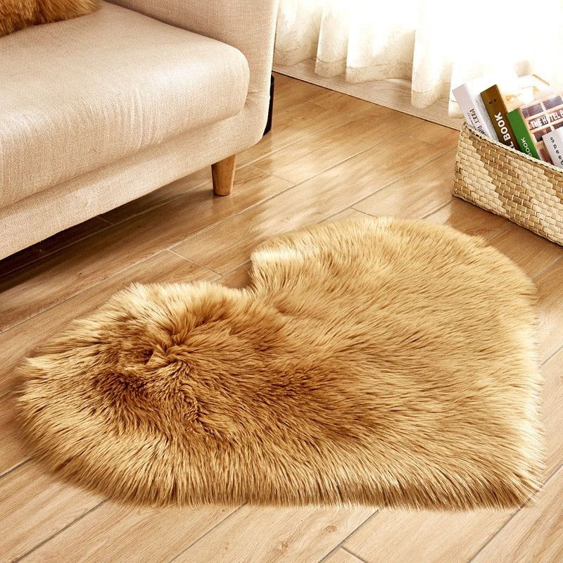 Heart Shape Fluffy Rugs  For Kids Bedroom