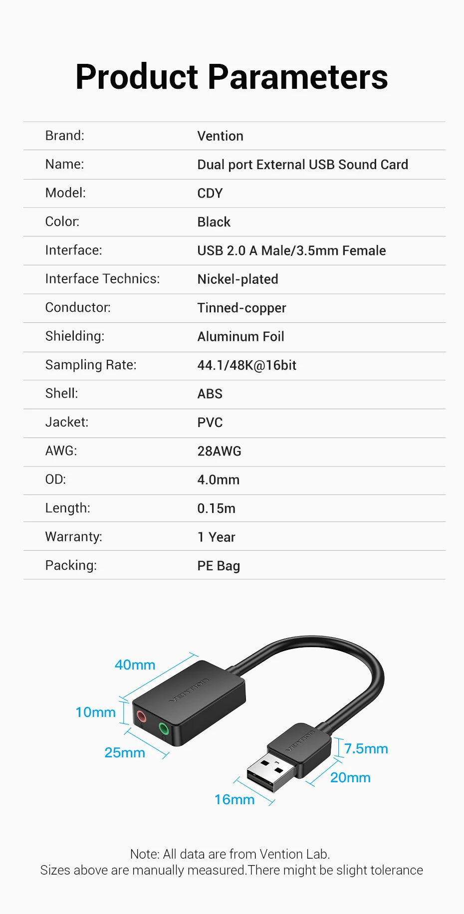 USB External Sound Card Adapter