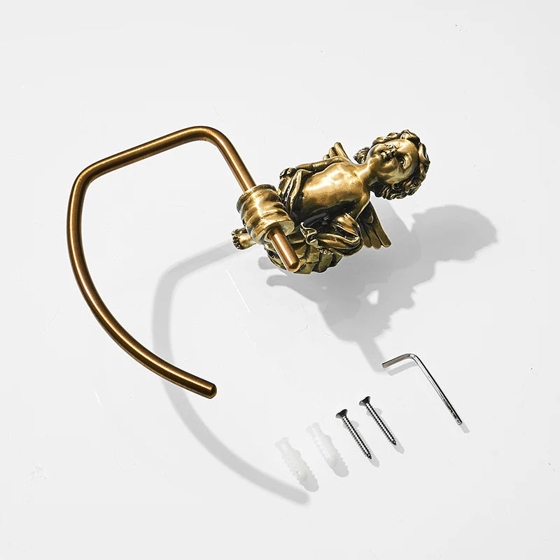 Bronze Classic Angel Towel Ring