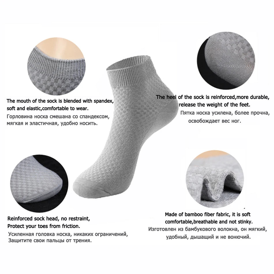 Men’s Bamboo Fiber Compression Socks 10 Pairs